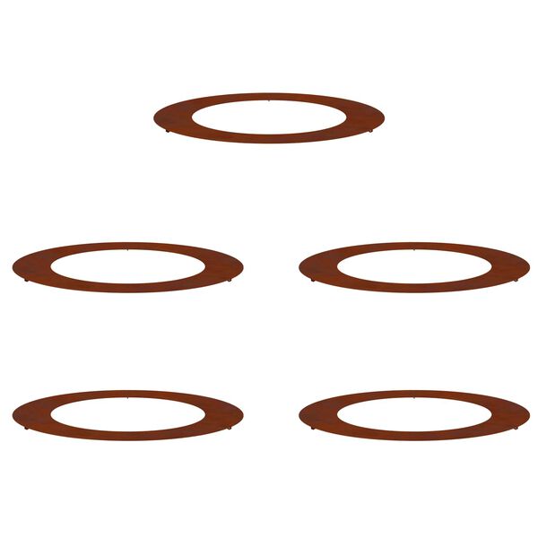 vidaXL adapt&eacute; pour anneaux d'arbre plats 5 pcs Marron &Oslash;60 / 90 cm