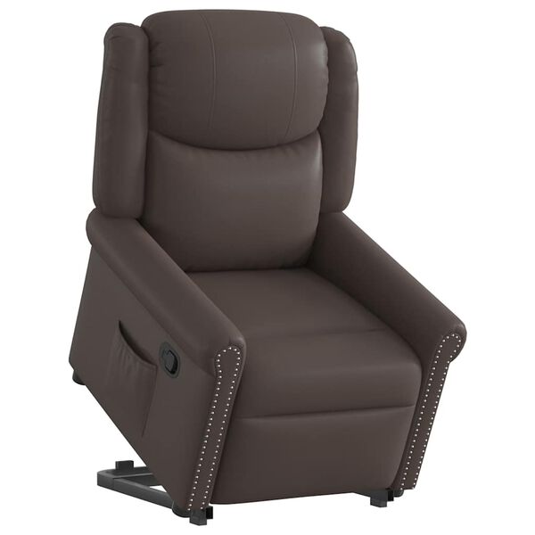 vidaXL Fauteuil inclinable marron brillant similicuir