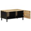 vidaXL Table basse noir 80x50x40 cm bois de manguier massif brut