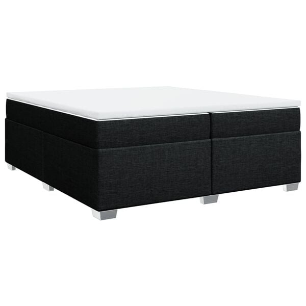 vidaXL Sommier &agrave; lattes de lit avec matelas Noir 200x200 cm Tissu