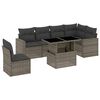 vidaXL Salon de jardin avec coussins 7 pcs gris r&eacute;sine tress&eacute;e