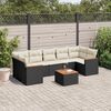 vidaXL Salon de jardin 8 pcs avec coussins noir r&eacute;sine tress&eacute;e