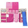 vidaXL Rideaux pour lit mezzanine avec tunnel rose polyester