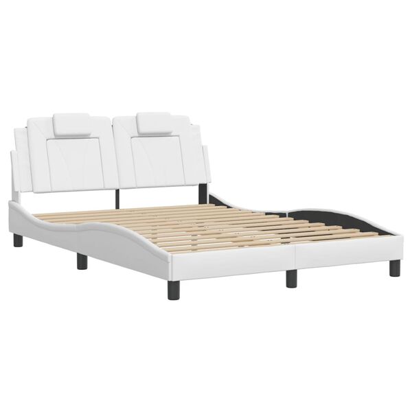 vidaXL Cadre de lit Viana avec LED sans matelas blanc 140x190 cm
