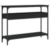 vidaXL Table console avec &eacute;tag&egrave;re noir 100x29x75 cm bois d'ing&eacute;nierie