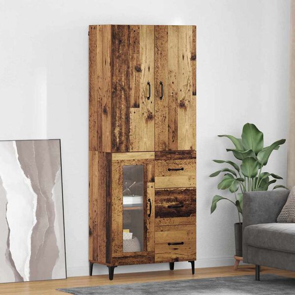 vidaXL Haut Armoire Bois Ancien 69,5 x 34 x 180 cm Bois d'ing&eacute;nierie