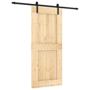 vidaXL Porte coulissante 90 x 210 cm Bois de pin massif (non trait&eacute;)