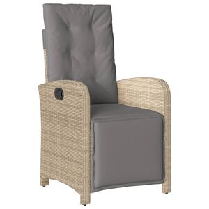 vidaXL Chaise inclinable de jardin et repose-pied m&eacute;lange beige rotin