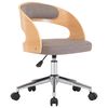 vidaXL Chaise pivotante de bureau Taupe Bois courb&eacute; et tissu