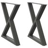 vidaXL Pieds de table &agrave; manger 2 pi&egrave;ces Anthracite 70 x (72-73,3) cm Acier