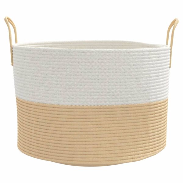 vidaXL Panier de rangement beige et blanc &Oslash;51x33 cm coton