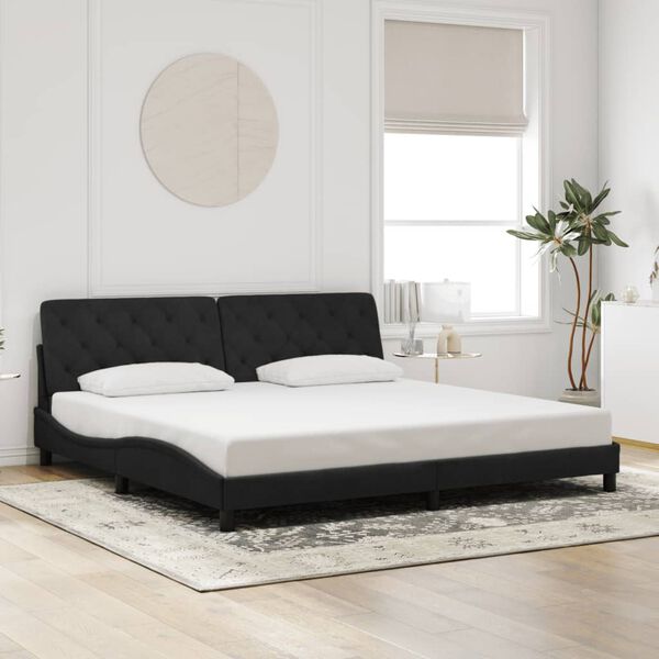 vidaXL Cadre de lit sans matelas noir 200x200 cm velours