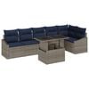 vidaXL Ensemble de canap&eacute; de jardin avec coussin 7 pcs Gris et marine