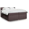 vidaXL Sommier &agrave; lattes de lit avec matelas Marron fonc&eacute; 200x200 cm