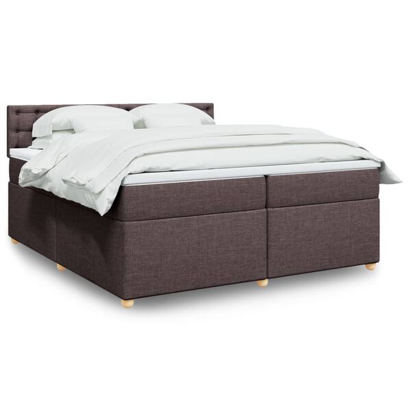 vidaXL Sommier &agrave; lattes de lit avec matelas Marron fonc&eacute; 200x200 cm