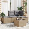 vidaXL Salon de jardin avec coussins 5 pcs beige r&eacute;sine tress&eacute;e
