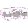 vidaXL Salon de jardin avec coussins 9 pcs gris r&eacute;sine tress&eacute;e acacia
