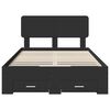 vidaXL Cadre de lit avec tiroir Noir 120 x 200 cm Bois d'ing&eacute;nierie