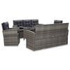 vidaXL Ensemble &agrave; manger d'ext&eacute;rieur 5pcs coussins R&eacute;sine tress&eacute;e Gris