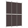 vidaXL Cloison de s&eacute;paration 3 panneaux Marron 150x220 cm Tissu