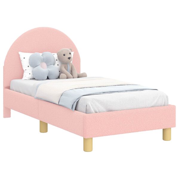vidaXL Cadre de lit pour tout-petit avec t&ecirc;te de lit Rose 70 x 140 cm