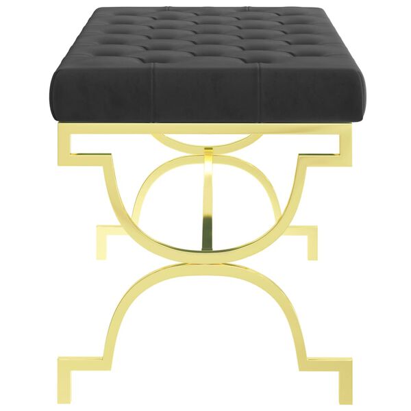 vidaXL Banc 99 cm Noir Velours et acier inoxydable