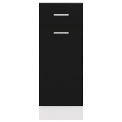 vidaXL Armoire de plancher à tiroir Noir 30x46x81,5 cm Aggloméré
