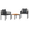vidaXL Ensemble de meubles d'ext&eacute;rieur 3 pc Gris et Gris fonc&eacute;