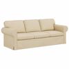 vidaXL Canap&eacute; Cr&egrave;me 215 x 82 x 80 cm tissu