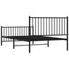 vidaXL Cadre de lit m&eacute;tal sans matelas avec pied de lit noir 107x203cm