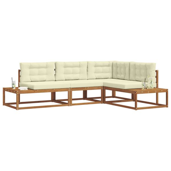 vidaXL Ensemble de canap&eacute;s d'ext&eacute;rieur 4 Pi&egrave;ce Naturel et Cr&egrave;me