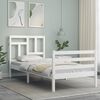 vidaXL Cadre de lit sans matelas blanc bois massif