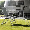 Campart Travel Chaises de camping lot de 2 Novara Gris 68x43,5x120 cm