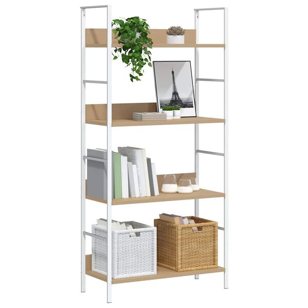 vidaXL Biblioth&egrave;que &agrave; 4 niveaux ch&ecirc;ne 60x27,6x124,5 cm bois ing&eacute;nierie