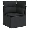 vidaXL Ensemble de canapé de jardin avec coussin 11 pcs Noir