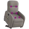 vidaXL Fauteuil inclinable de massage Taupe Tissu