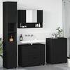 vidaXL Ensemble de mobilier de salle de bain avec tiroir 4 pcs Noir