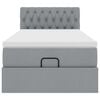 vidaXL Lit ottoman avec matelas et LED Gris clair 80x200cm tissu