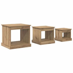 vidaXL Table basse 3 pcs Ch&ecirc;ne artisanal Bois d'ing&eacute;nierie