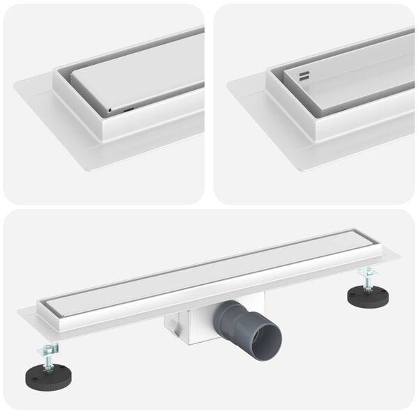 vidaXL 2 en 1 Drain de Douche Argenté 60 cm Acier Inox 304