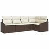 vidaXL Ensemble de Canap&eacute;s avec coussin 5 pcs Marron polyrotin