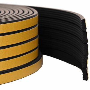 vidaXL joint de fen&ecirc;tre autocollant Noir 10 x 4 mm 12 m Mousse EPDM
