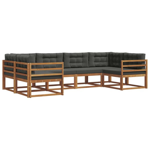 vidaXL Ensemble de canap&eacute;s d'ext&eacute;rieur 6 pcs Naturel et Anthracite