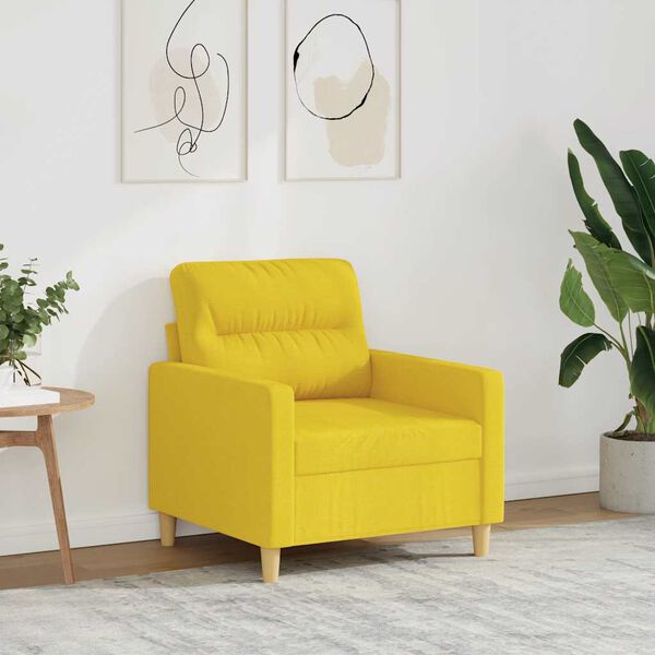 vidaXL Fauteuil Jaune clair 60 cm Tissu