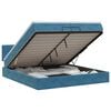 vidaXL Lit ottoman avec matelas Bleu fonc&eacute; 200 x 200 cm Velours
