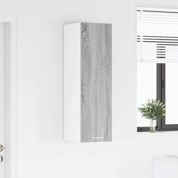 vidaXL Armoire suspendue avec stockage Gris Sonoma 30 x 31 x 100 cm