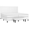 vidaXL Sommier &agrave; lattes de lit avec matelas Blanc 200x200cm Similicuir