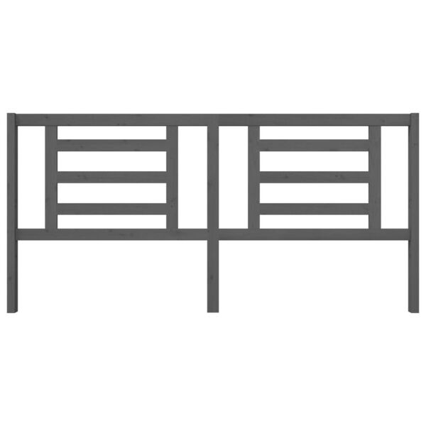 vidaXL Tête de lit Gris 206x4x100 cm Bois de pin massif