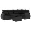 vidaXL Salon de jardin 6 pcs avec coussins noir r&eacute;sine tress&eacute;e