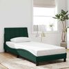 vidaXL Cadre de lit sans matelas Hanko vert fonc&eacute; 90x200 cm velours